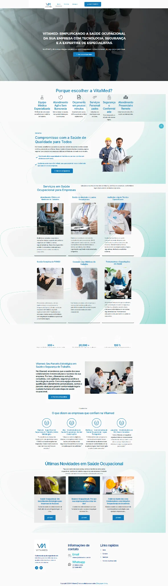 Print completo do site VitaMed